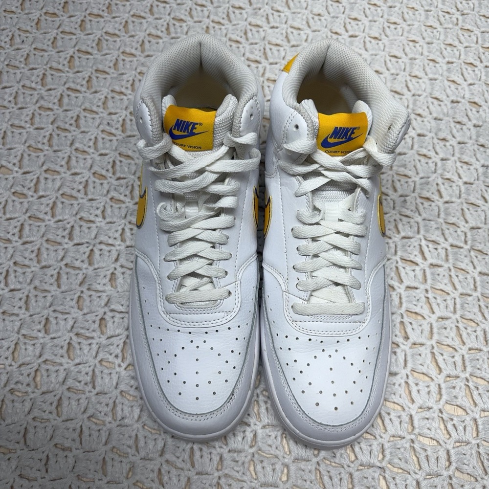 Nike Court Vision Shoes Mens Size 11.5 White Basketball Leather CD5466-102 - Picture 7 of 11